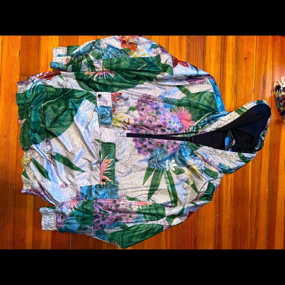 Adidas Farm Flower Floral Windbreaker Jacket Hoody